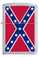 Custom Confederate Rebel Flag Zippo Lighter - Brushed Chrome - ZMP256112 Zippo