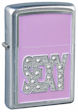 Custom Emblem Sexy Zippo Lighter - Satin Chrome - Z1002 Zippo