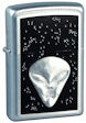 Custom Emblem Alien Zippo Lighter - Satun Chrome - Z1009 Zippo