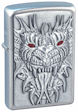 Custom Emblem Red Eyed Mighty Dragon Zippo Lighter - Satin Chrome - Z1012 Zippo