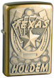 Custom Emblem Poker Zippo Lighter - Brushed Brass - Z1021 Zippo