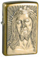 Custom Emblem Blessed Savior Zippo Lighter - Brushed Brass - Z1025 Zippo