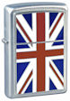 Custom Emblem Flag Of England Zippo Lighter - Satin Chrome - Z1050 Zippo