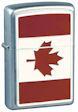 Custom Emblem Flag Of Canada Zippo Lighter - Satin Chrome - Z1051 Zippo