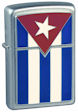 Custom Emblem Flag Of Cuba Zippo Lighter - Satin Chrome - Z1053 Zippo