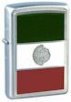 Custom Emblem Flag Of Mexico Zippo Lighter - Satin Chrome - Z1062 Zippo