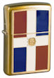 Custom Emblem Flag Of Dominican Republic Zippo Lighter - Brushed Brass - Z1070 Zippo