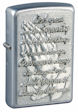 Custom Emblem Serenity Prayer Zippo Lighter - Satin Chrome - Z1073 Zippo