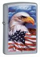 Mazzi American Eagle and Flag Zippo Lighter - Street Chrome - 24764 Zippo