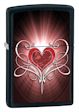 Heart Zippo Lighter - Black Matte - 28043 Zippo