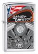Harley Davidson Motor & Flag Zippo Lighter - HP Chrome - 28081 Zippo