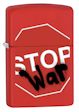 Stop War Zippo Lighter - Red Matte - 28140 Zippo