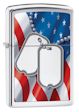 Flag And Dog Tags Zippo Lighter - HP Chrome - 28291 Zippo