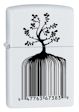 Identity Tree Barcode Zippo Lighter - White Matte - 28296 Zippo