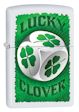 Lucky Clover Dice Zippo Lighter - White Matte - 28298 Zippo