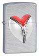 Zip Heart Zippo Lighter - Chrome Arch - 28327 Zippo