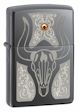 Western Bull Skull Zippo Lighter - Black Ice - 28361 Zippo