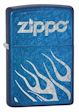 Zippo Logo Corner Flames Zippo Lighter - Cerulean - 28364 Zippo
