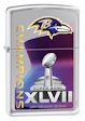 NFL Baltimore Ravens Super Bowl Champions Zippo Lighter - High Polish Chrome - 28524 Zippo