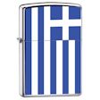 Custom Flag Of Greece Zippo Lighter - HP Chrome - ZCI007968 Zippo